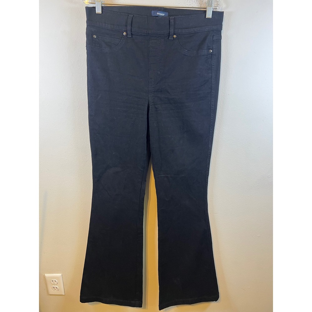 Spanx Womens Flare Jeans Pull On Slimming Black Size L
